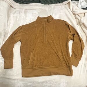 Mi Men's Brown Zip-Up Sweater